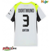 Camiseta Borussia Dortmund Waldemar Anton #3 Visitante Equipación para mujer 2025-26 manga corta